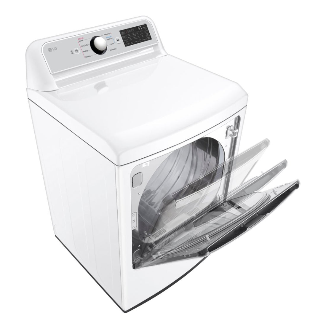 Secadora eléctrica LG DLE7400WE de carga frontal, 7,3 pies cúbicos, con WiFi inteligente, puerta de carga fácil y tecnología de secado por sensor, color blanco, con certificación ENERGY STAR