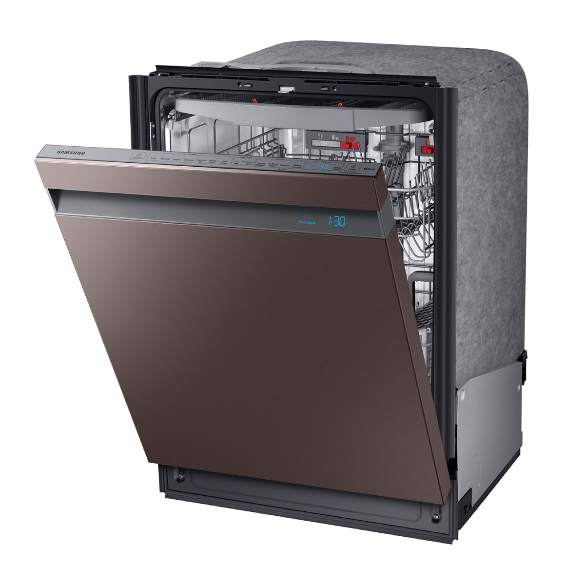 Samsung Bespoke DW80R9950UT 24" Smart 39dBA Dishwasher with Linear Wash - Fingerprint Resistant Tuscan Steel - Curacao