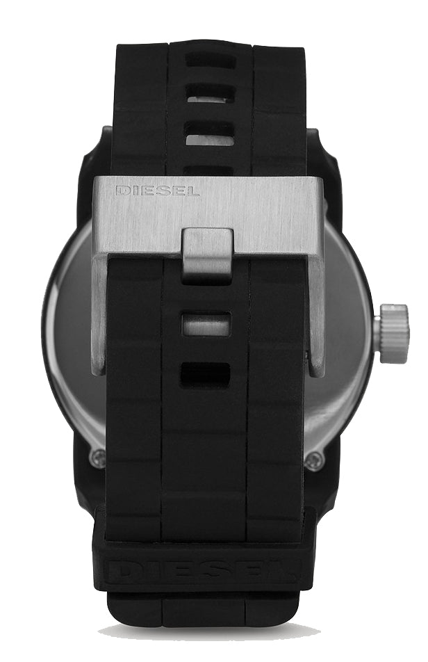 Reloj Diesel Double Down con correa de silicona, color negro 