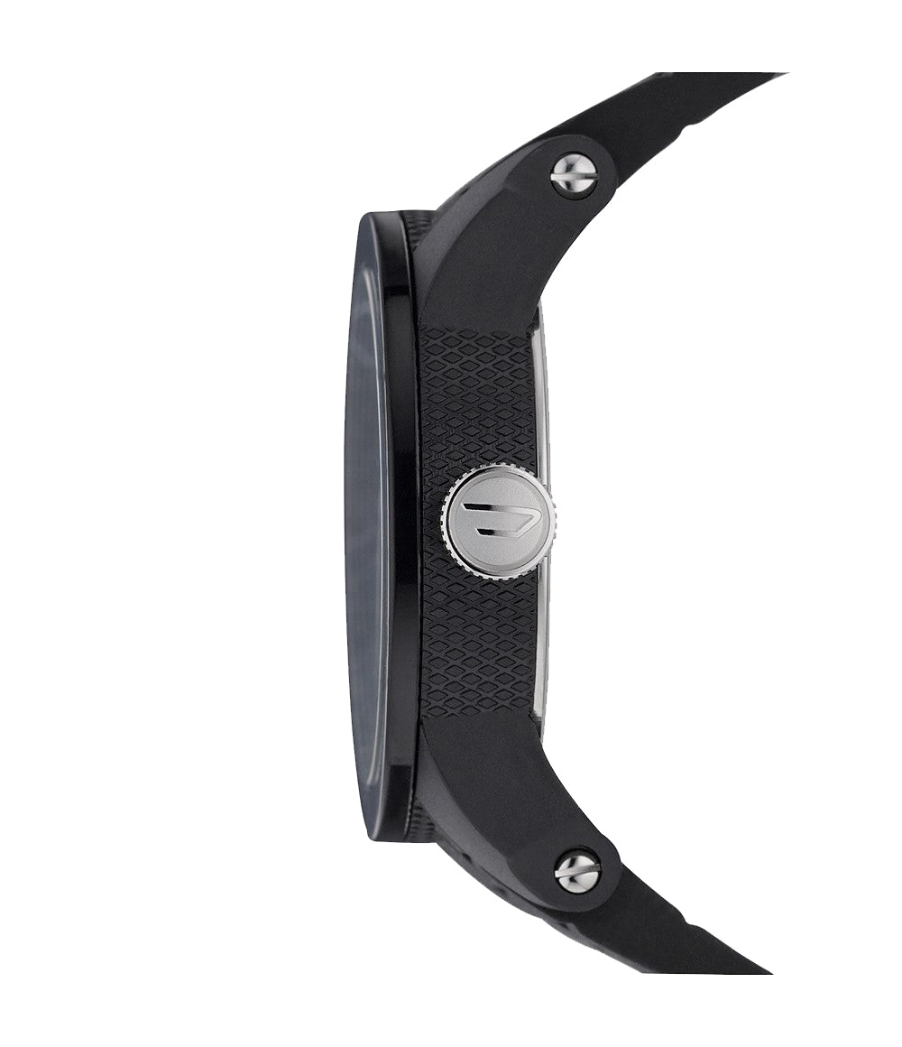 Diesel Double Down Silicone Strap Watch - Black