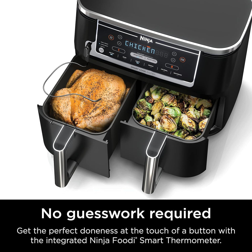 Ninja DZ550 6-in-1 Smart 10 Quart 2-Basket Air Fryer with DualZone Technology - Black