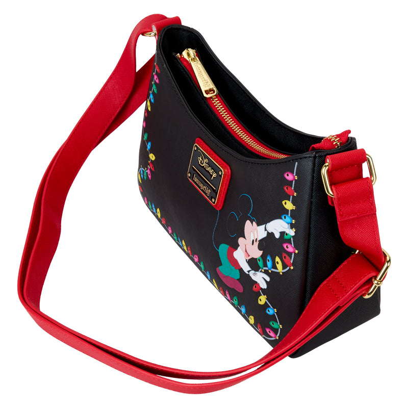 Loungefly Disney Mickey and Friends String Light Up Crossbody Bag- Black/Red