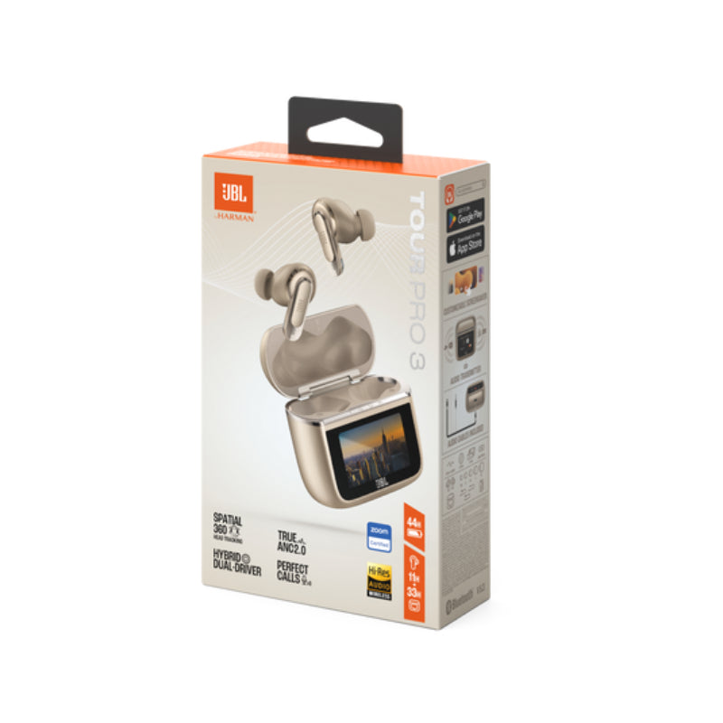 JBL Tour Pro 3 Earbuds with True Adaptive Noise Cancelling - Latte