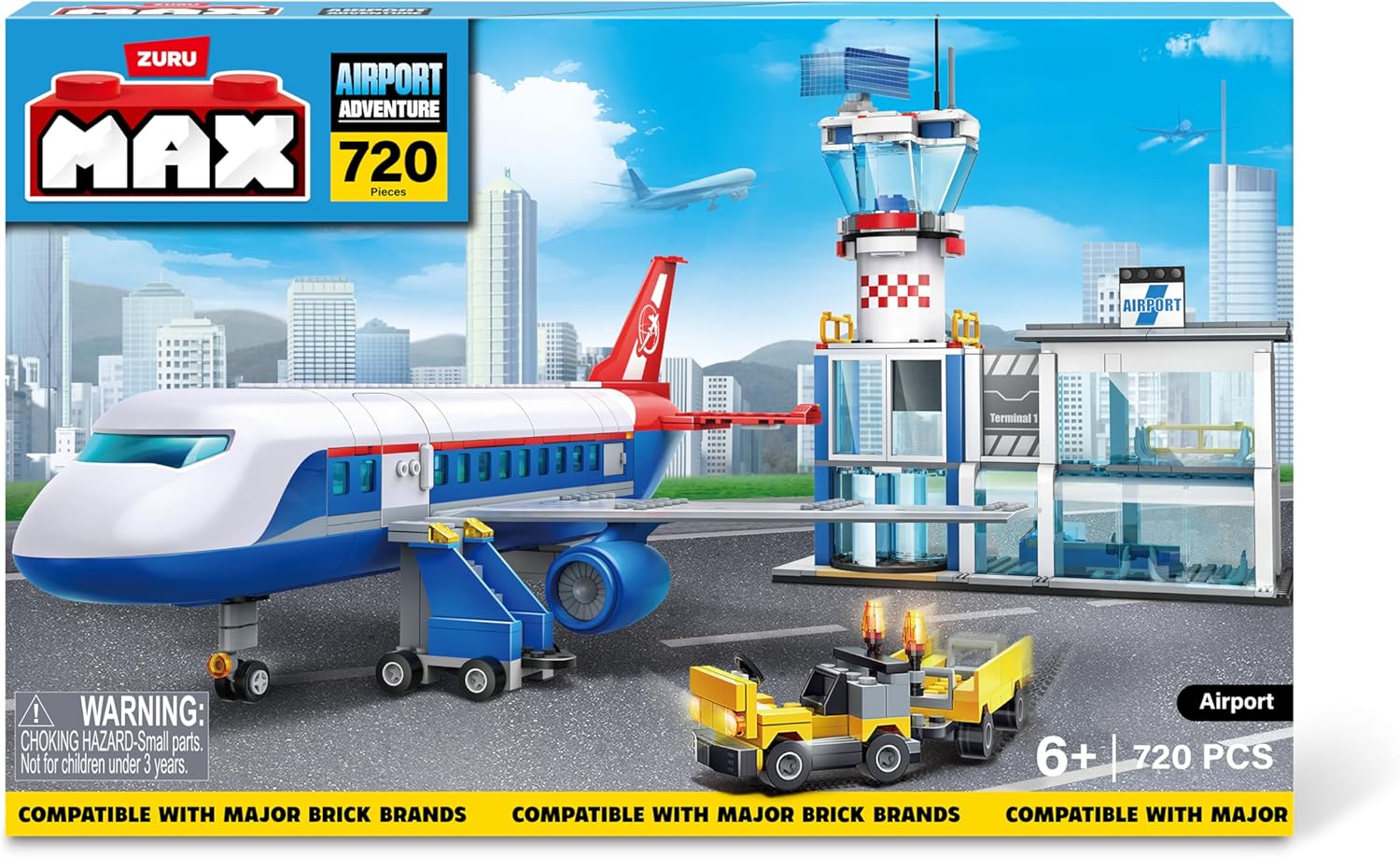 Zuru MAX City US 713 Brick Box Playset Airport– Curacao