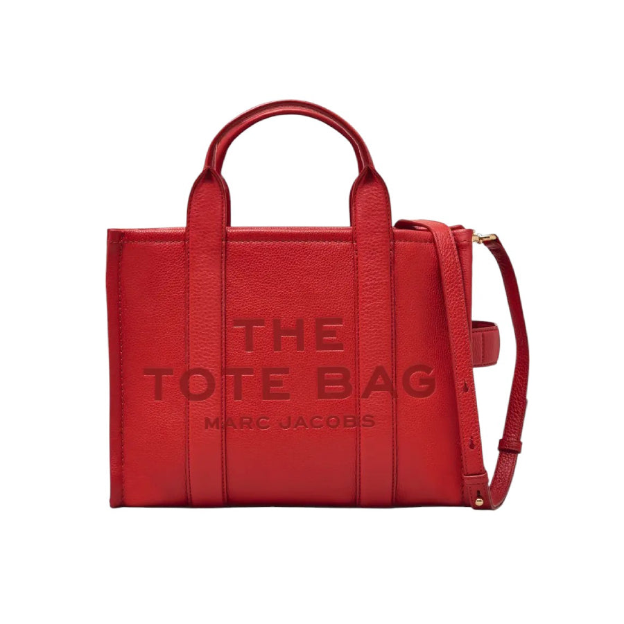 Marc Jacobs The Leather Medium Tote Bag - True Red