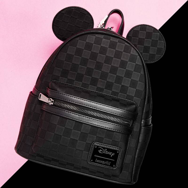 Disney Mickey Mouse Checkered Texture Mini Backpack - Black