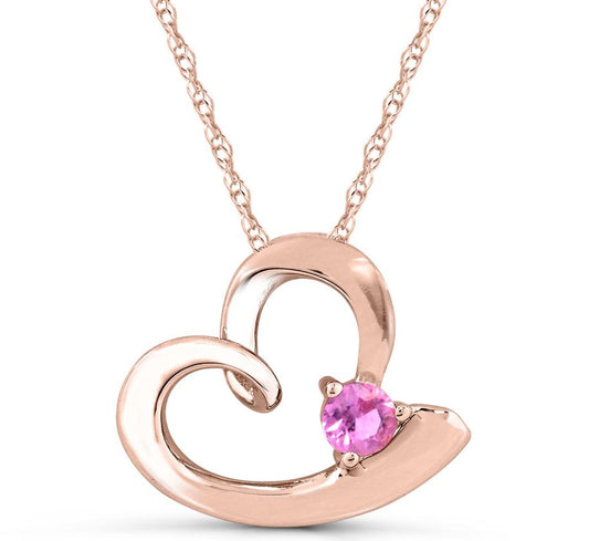 10K Rose Gold Heart Necklace