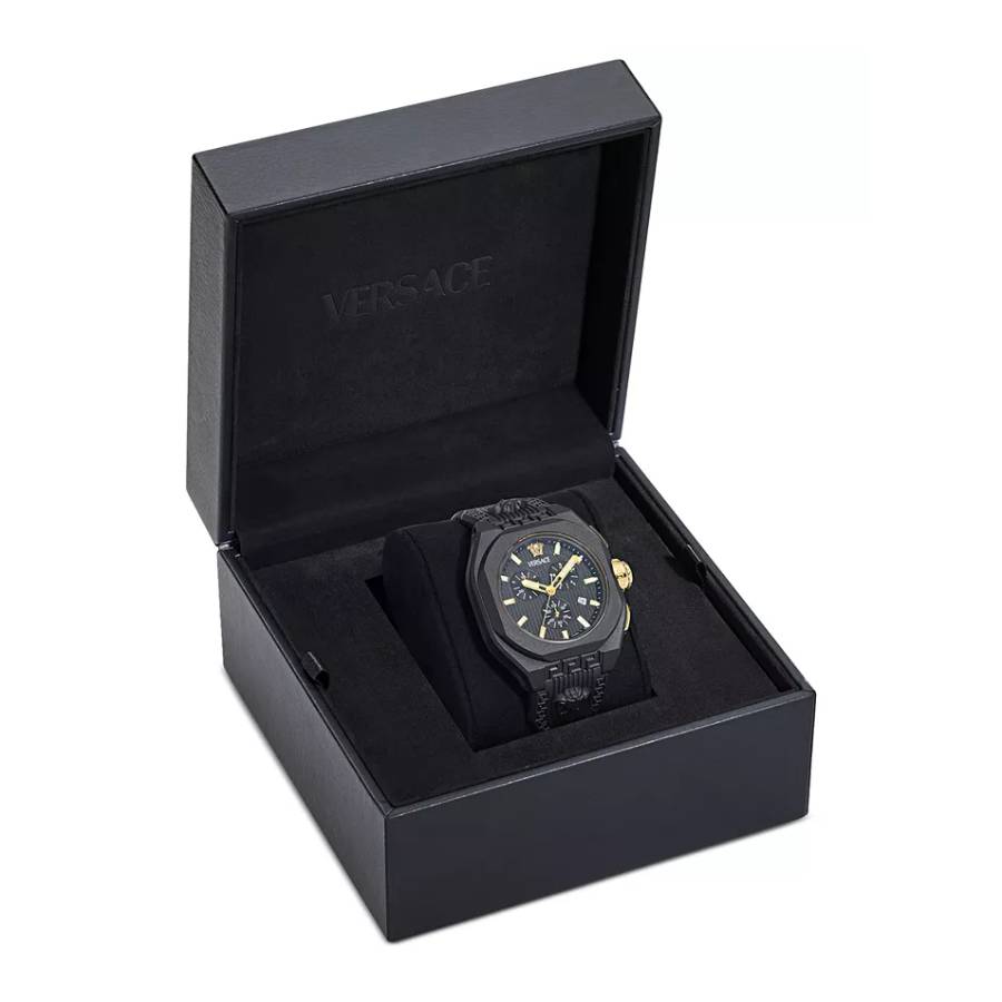 Versace V-Legend Chronograph Men's 44mm Strap Watch - Black