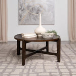Cota Round 38.25" Coffee Table by Coaster - Dark Brown