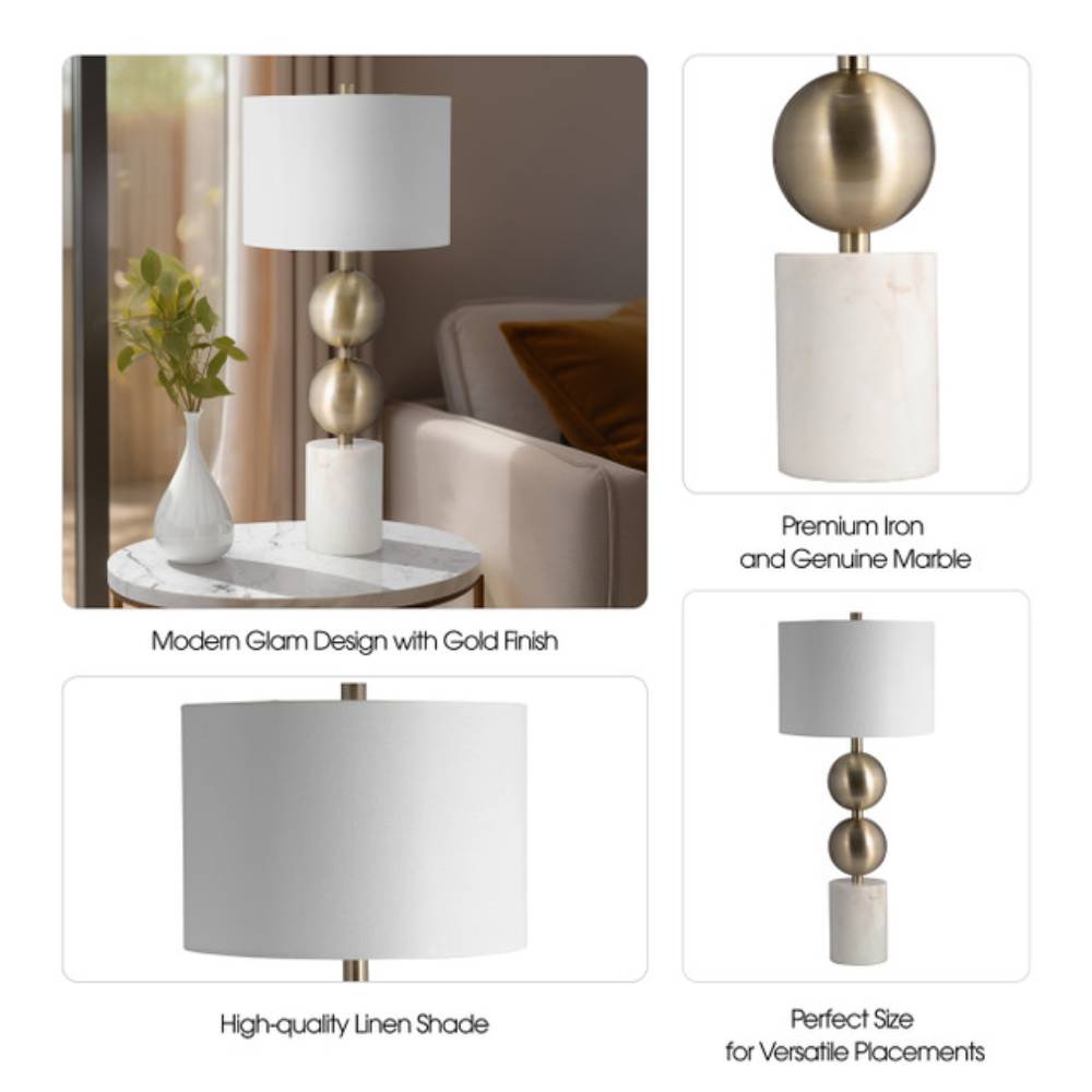 Sagebrook Stacking Orbs 31" Table Lamp - Gold/White