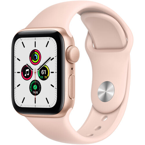 Apple Watch SE (GPS) 40mm Gold Aluminum Case with Pink Sand Sport Band - Gold