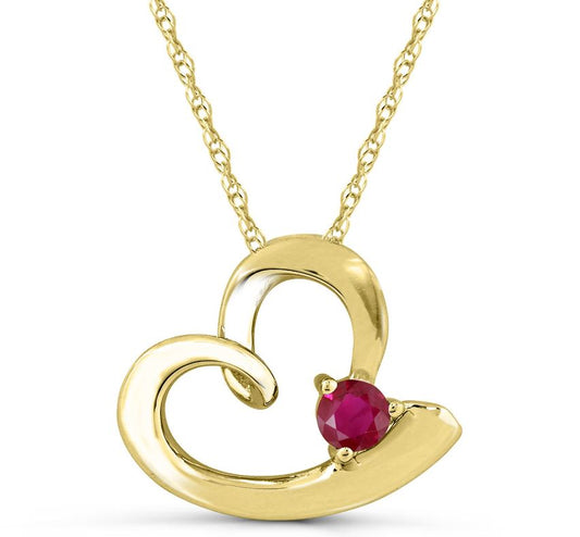 10K Yellow Gold Heart Necklace