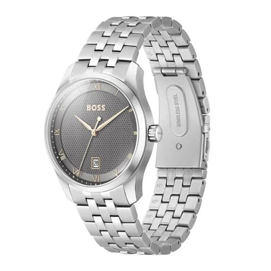 Hugo Boss Principle Men's 41mm Silver Bracelet Watch - Gray
