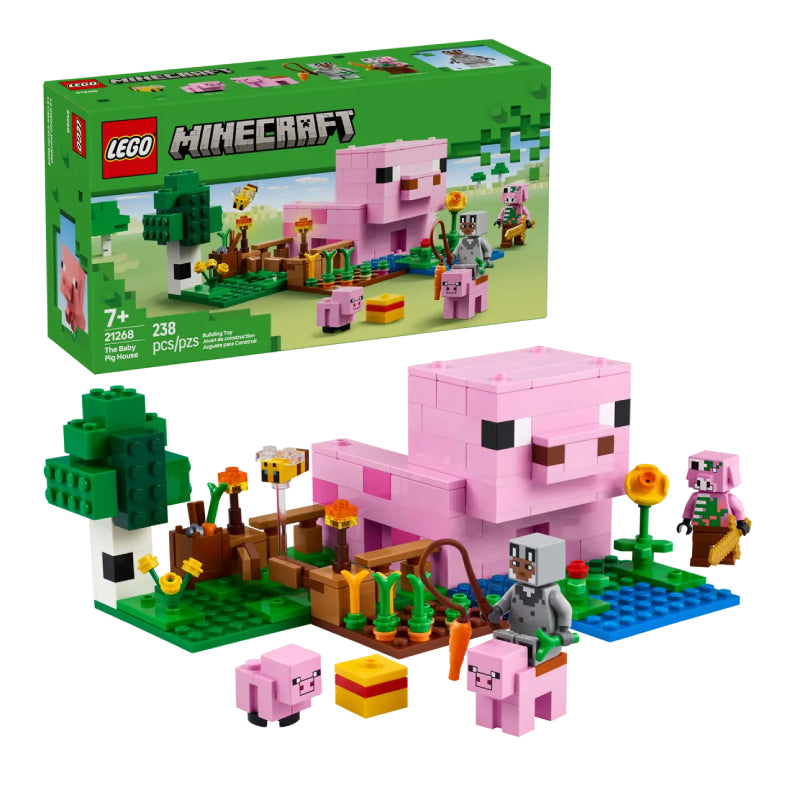 LEGO Minecraft The Baby Pig House Building Toy Set (238-Pieces)