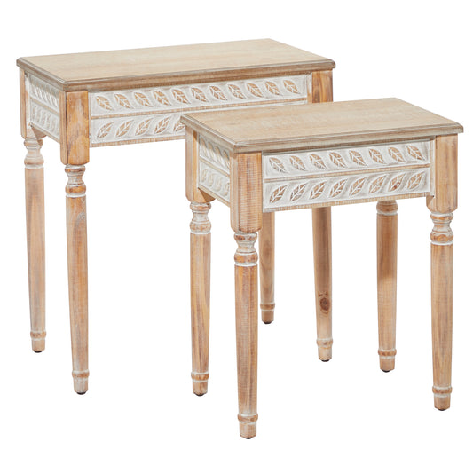 Farmhouse Accent Table Set of 2 by UMA Enterprises