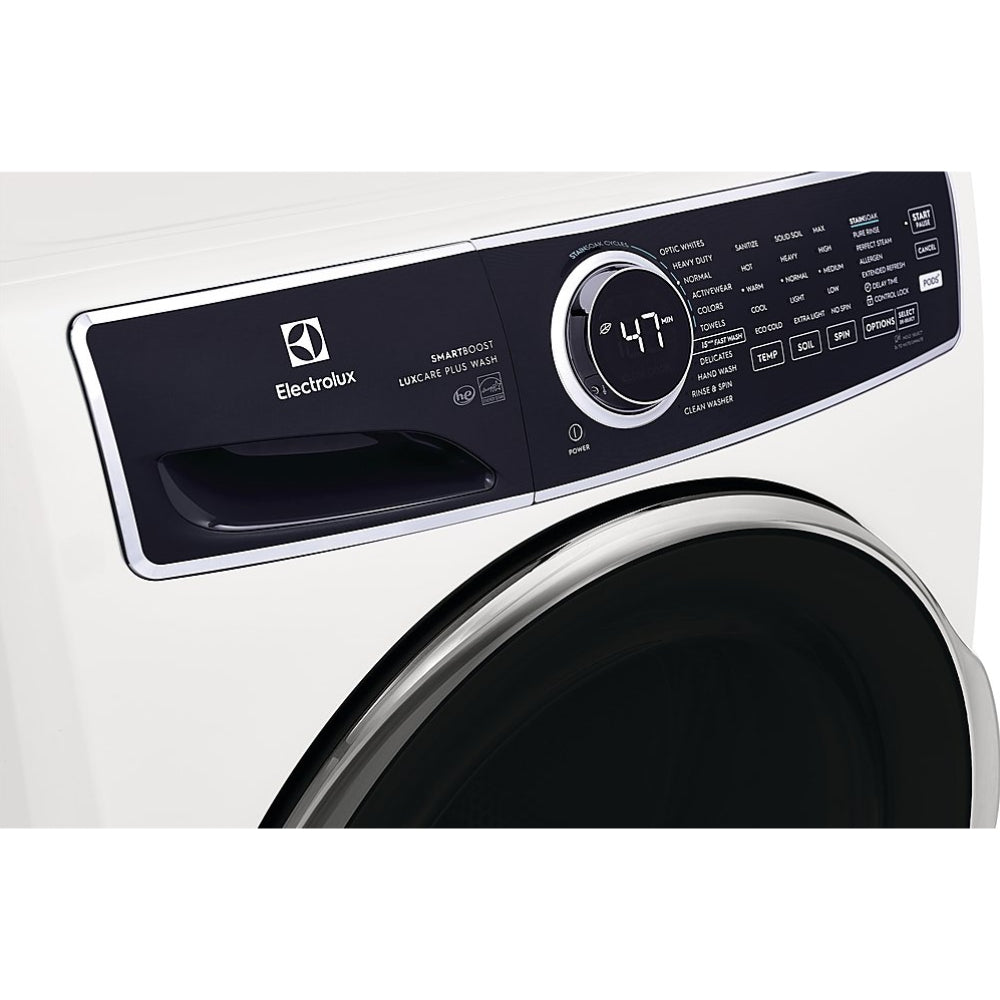 Secadora a gas de carga frontal Electrolux ELFG7637AW de 8,0 pies cúbicos con Smart Boost, color blanco