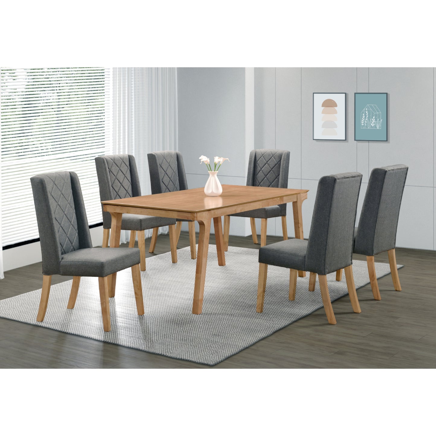 Upholstered Armless Dining Chair by Best Home - Gray