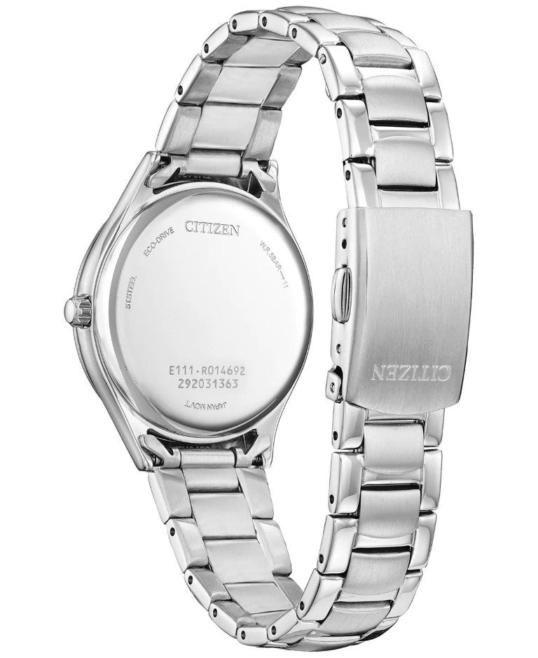 Reloj Citizen Eco Drive de acero inoxidable con pulsera de 34 mm para mujer - Plateado