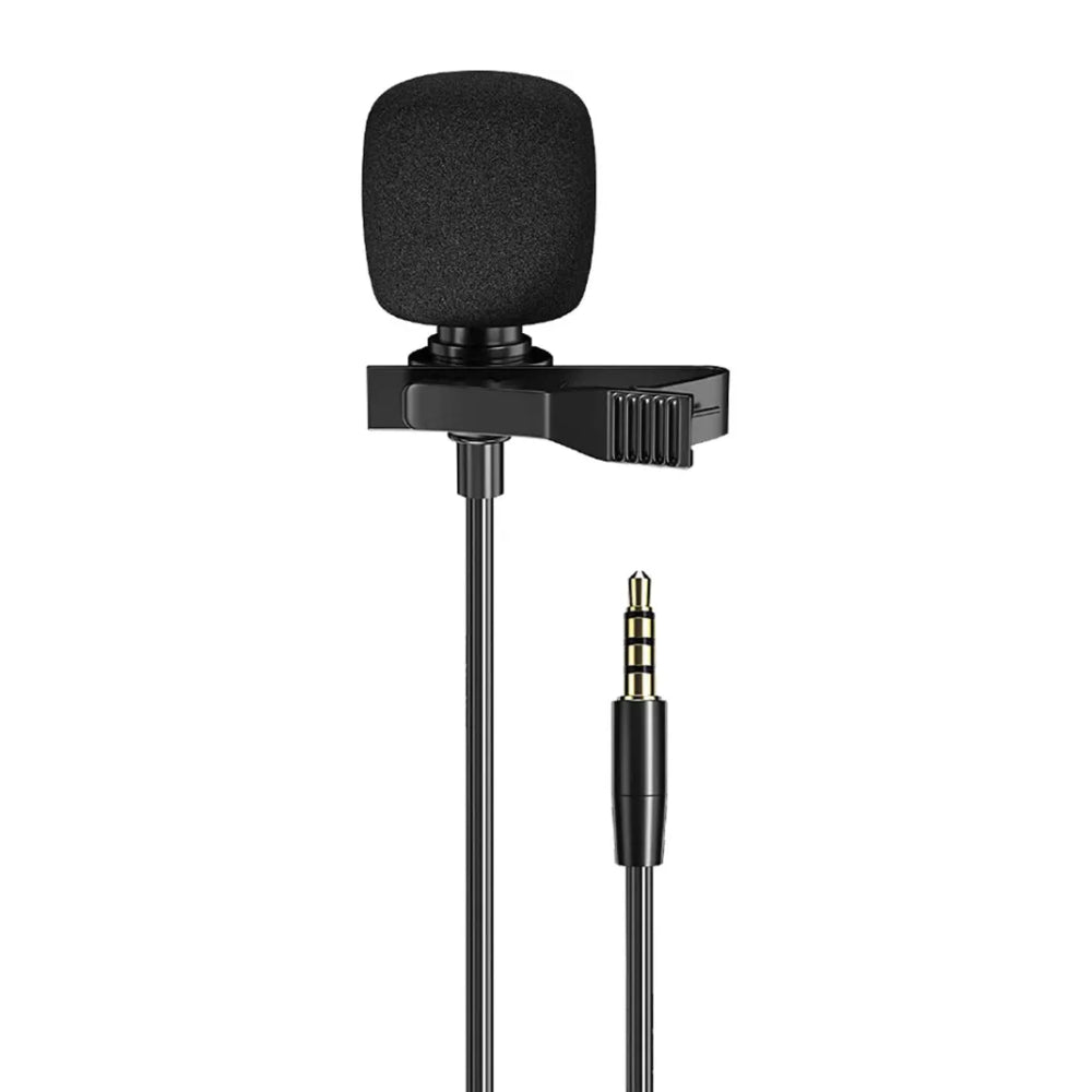 Helix Lucid Mic Lapel Microphone with Aux Connector - Black