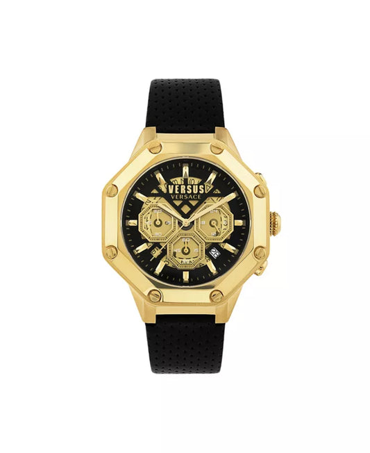 Versus Versace Palestro Men's 45mm Strap Watch - Gold Tone/Black Dial