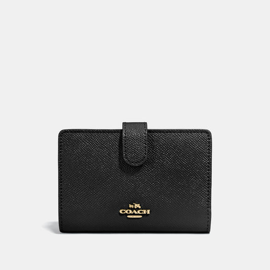 Coach Medium Corner Zip Wallet - Black