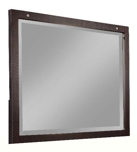 Industrial Charms Black Charcoal Wood Dresser Mirror