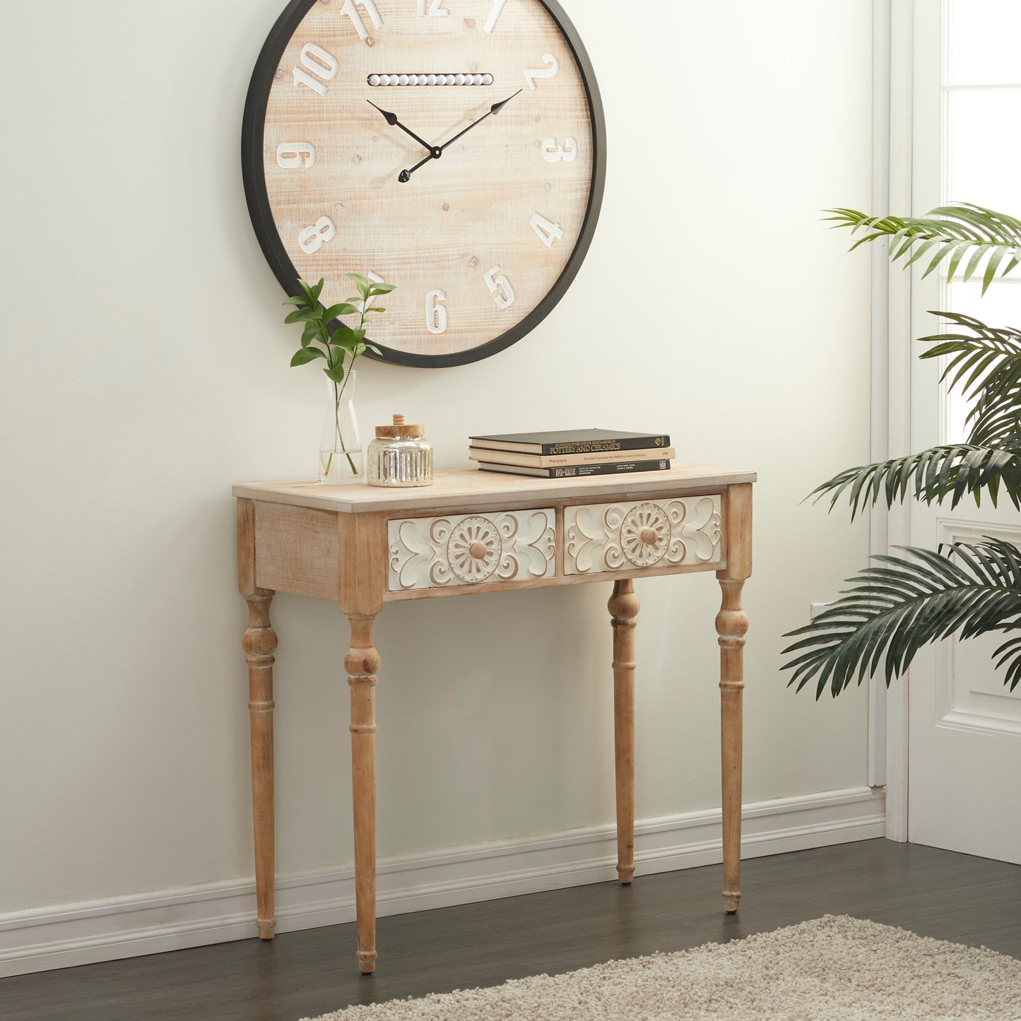 Wood Farmhouse Console Table by UMA Enterprises