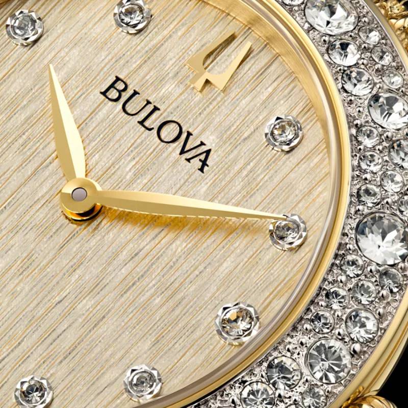 Bulova Crystal Women's 32mm Bracelet Watch - Gold