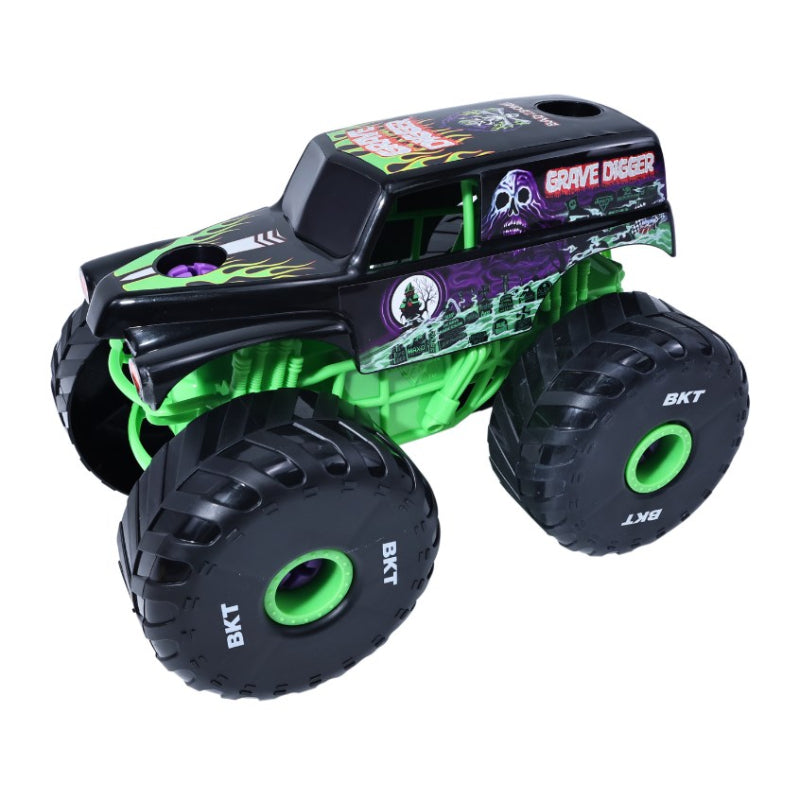 KNP Monster Jam Mechanix Crash & Re-Build Grave Digger Monster Truck Toy Car Playset (29-Pieces)