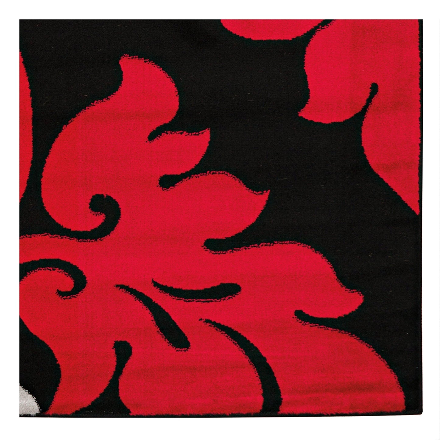 Powell Elegance 5' x 7.25' Rectangle Area Rug, Black/Red