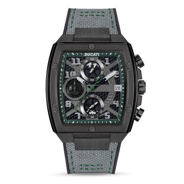 Ducati Men's 40mm Gray Strap Watch - Black Dial