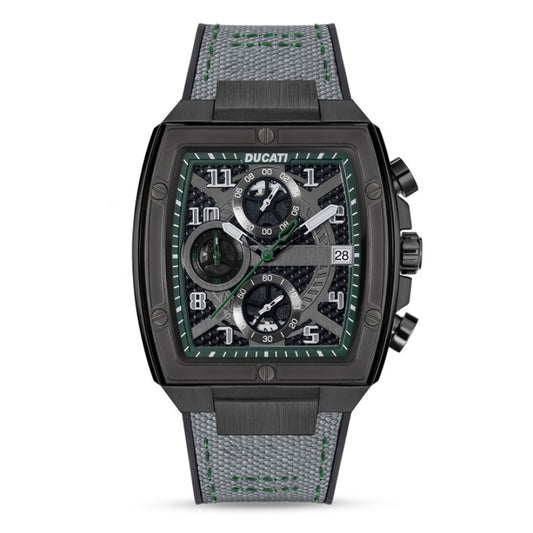 Ducati Men's 40mm Gray Strap Watch - Black Dial