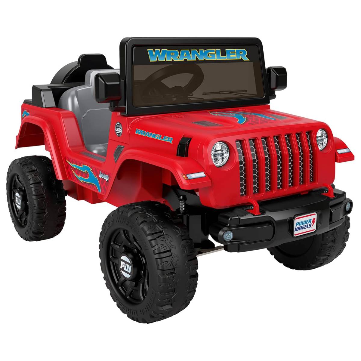 Hot Wheels Jeep Wrangler Ride-On Toy with Driving Sounds- Red