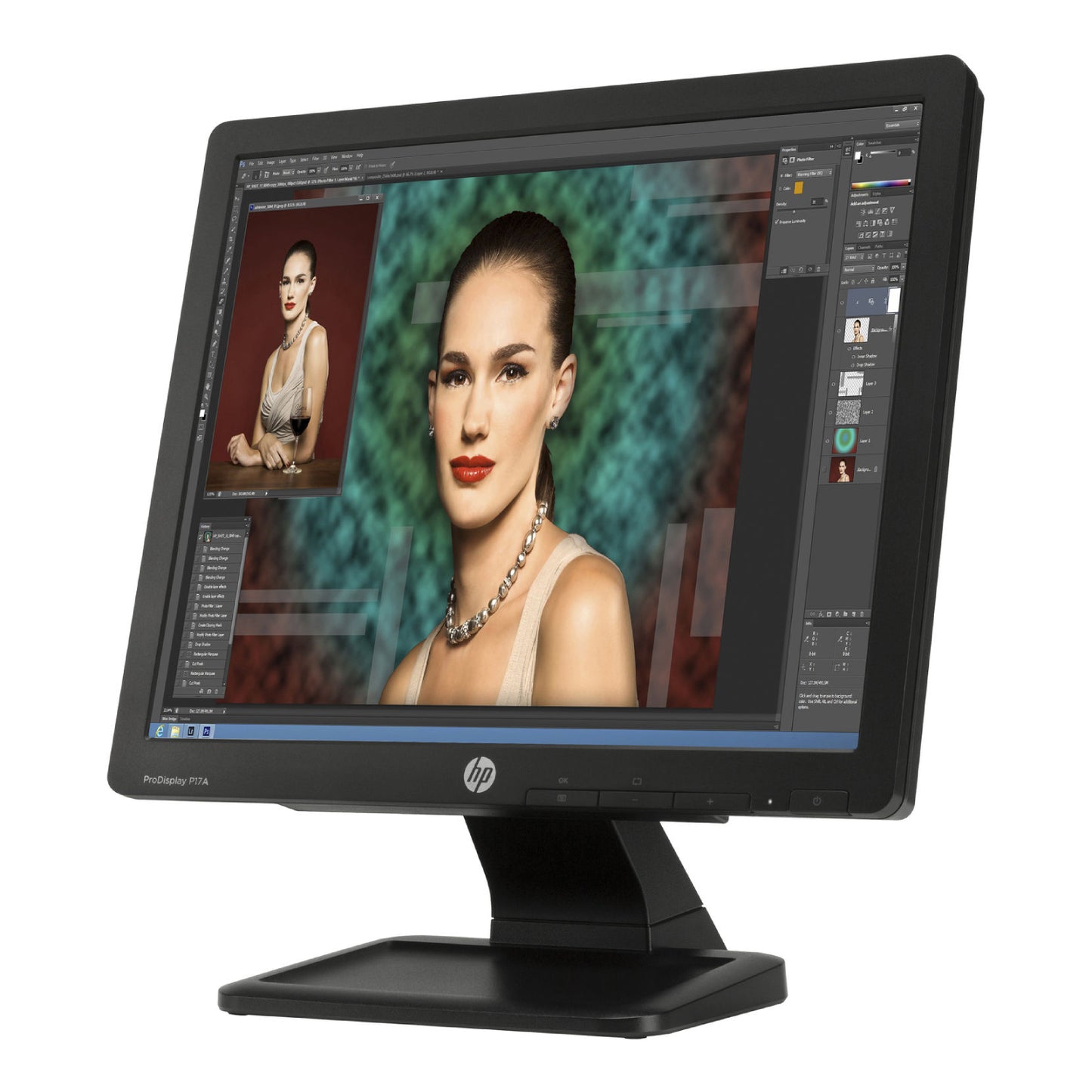 Monitor retroiluminado LED HP ProDisplay P17A de 17" (VGA), color negro