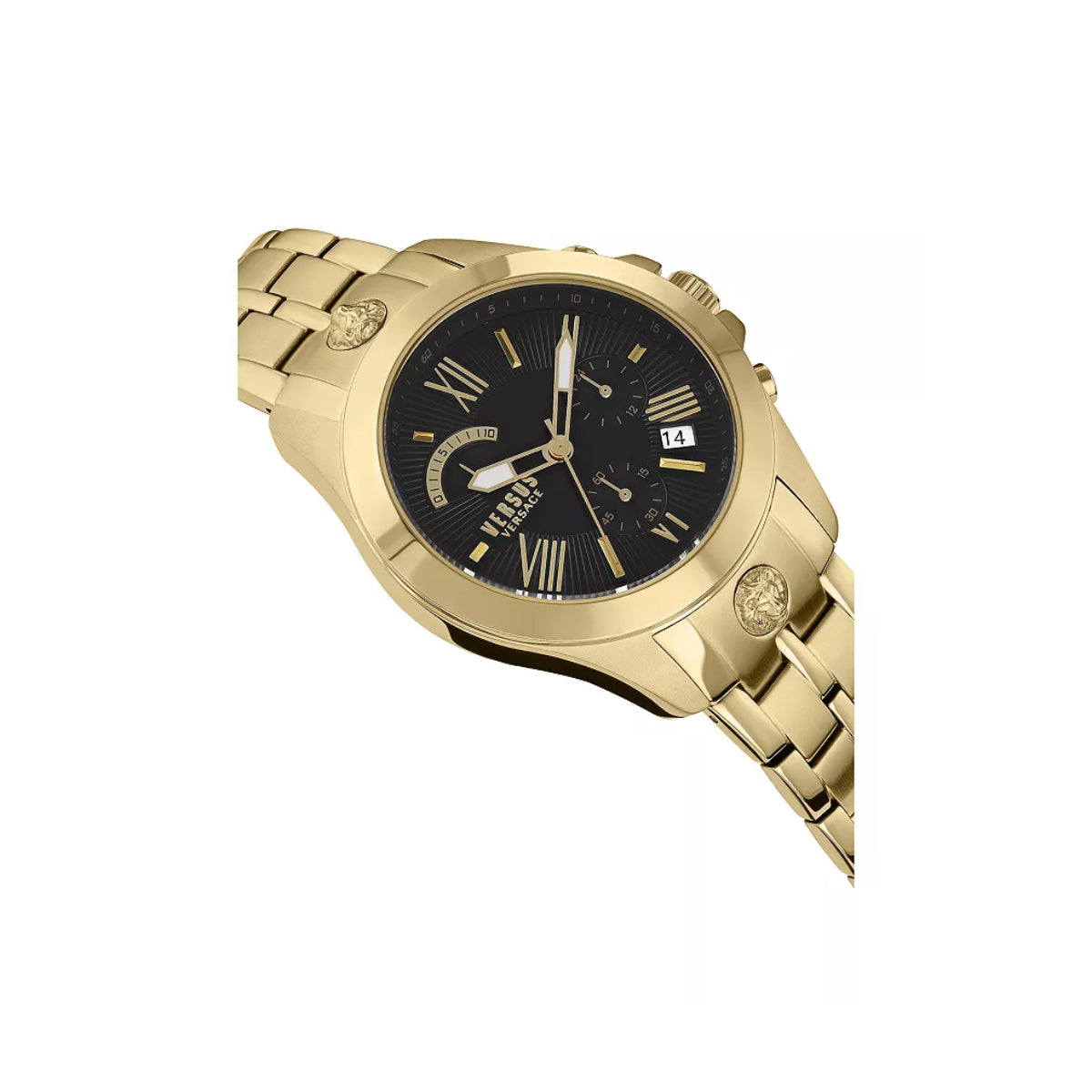 Versus Versace Chrono Lion Arch Men's 44 mm Gold-Tone Bracelet Watch - Black Dial