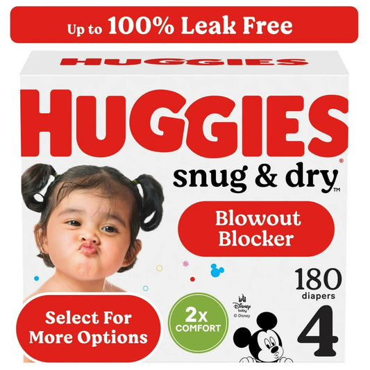 Huggies Size 4 Snug and Dry Baby Diapers (Count 180)