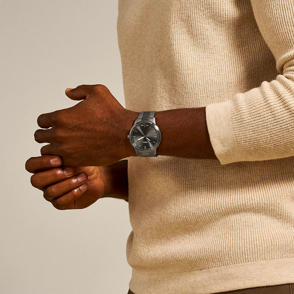 Fossil Minimalist Men's 44mm Smoke Bracelet Watch - Gray Dial