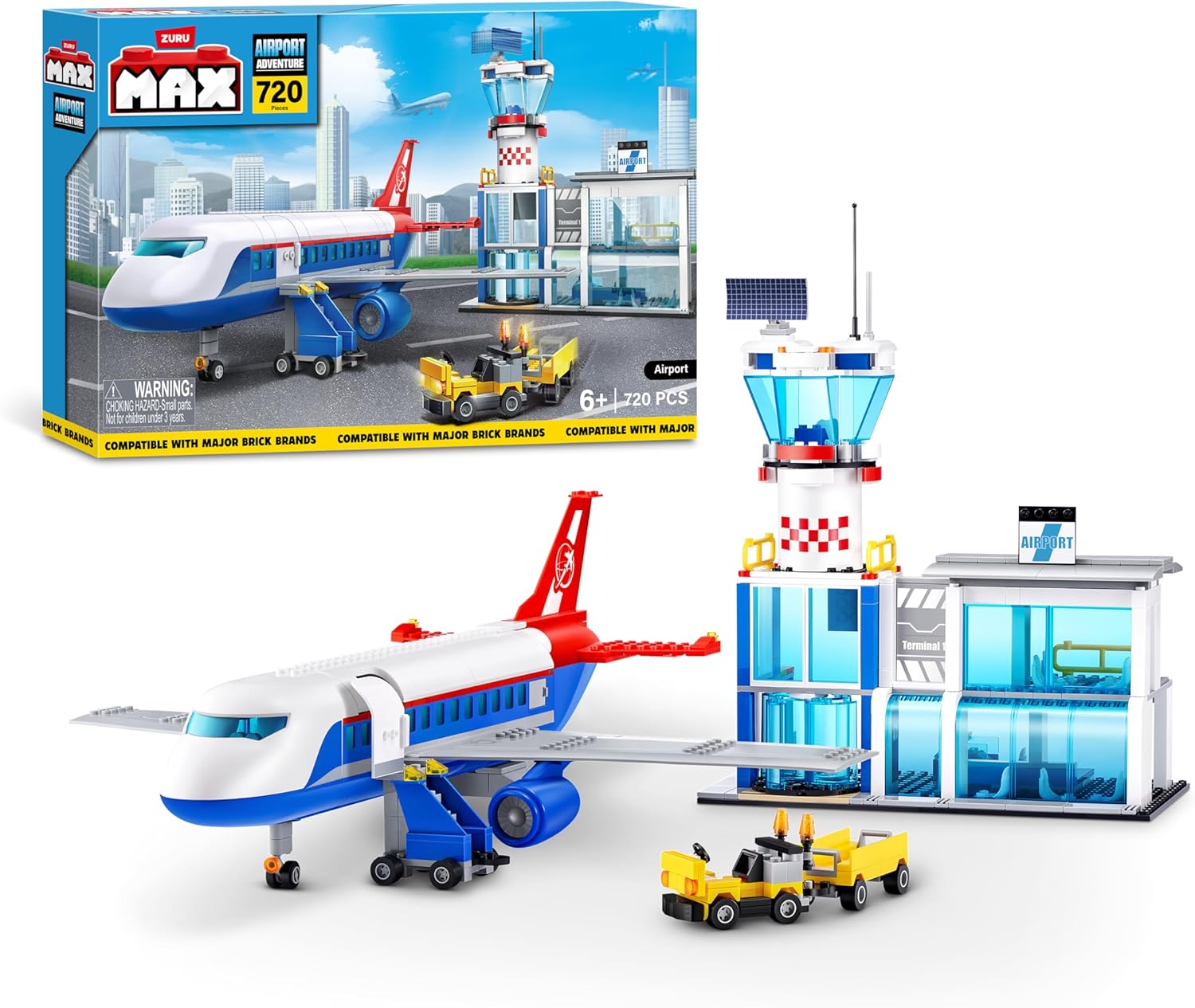 Zuru MAX City US 713 Brick Box Playset Airport– Curacao