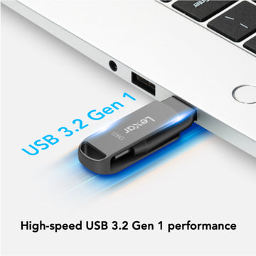 Lexar LJDD400 128GB JumpDrive D400 USB 3.2 Gen 1 Type-C Dual Drive - Gray