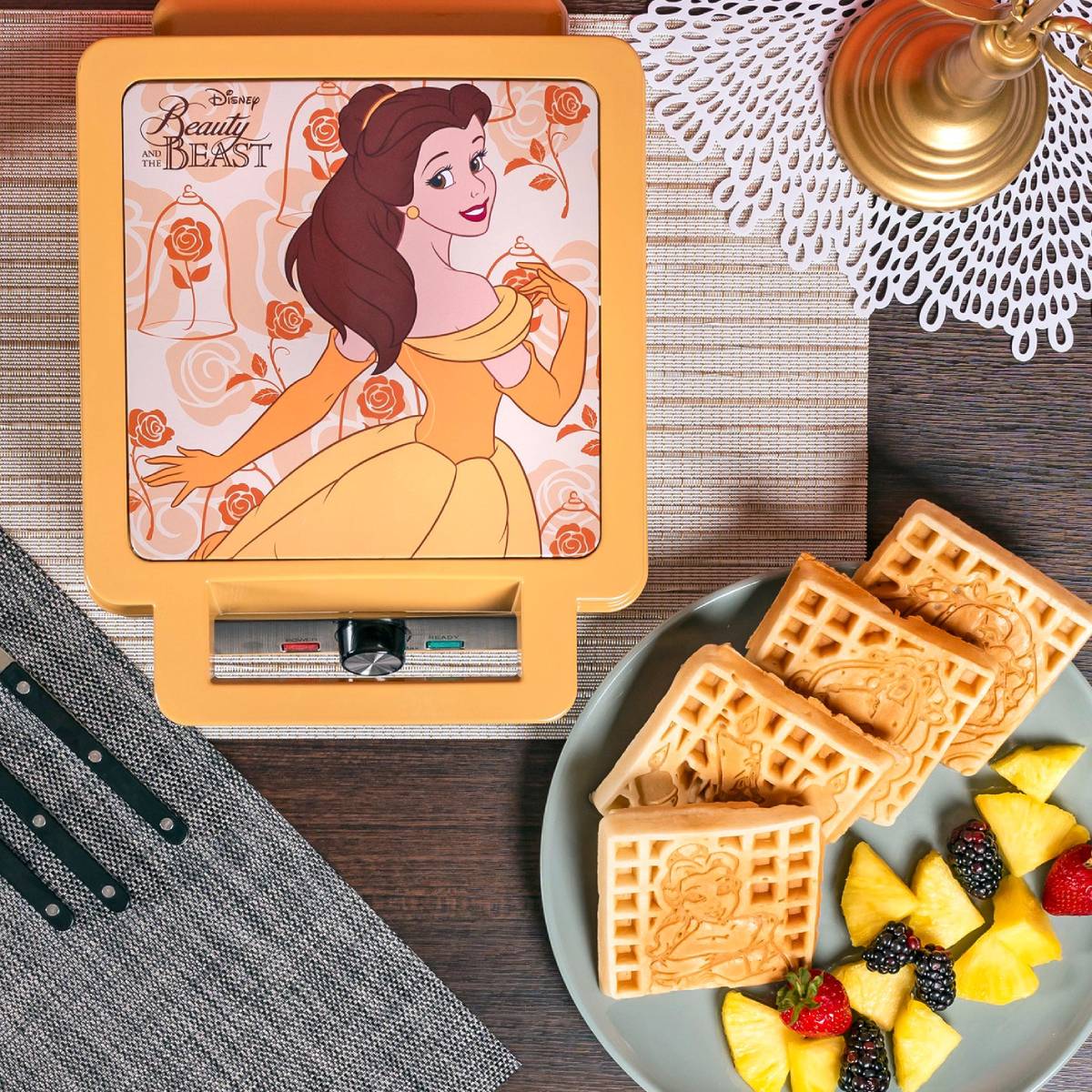 Uncanny Brands WM5/DIP/PR2 Disney Beauty and the Beast Deluxe Waffler - Orange