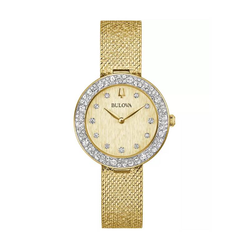 Bulova Crystal Women's 32mm Bracelet Watch - Gold