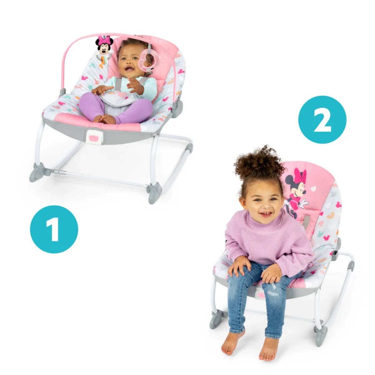 Bright Starts Disney Baby Minnie Mouse Toddler Rocker - Pink/White