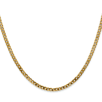 14k Yellow Gold Unisex Flat Beveled Curb Chain
