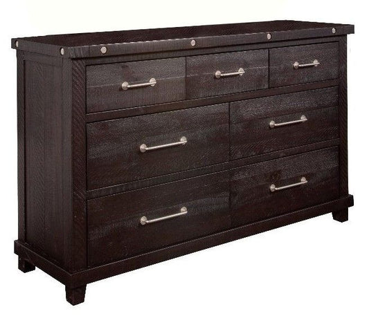 Industrial Charms Black Charcoal Wood Dresser by Vilo Home