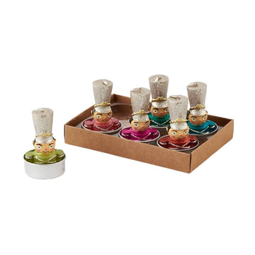 One Hundred 80 Degrees 2.5" Soldier Tea Light Candles (6 Pieces) - Multicolor