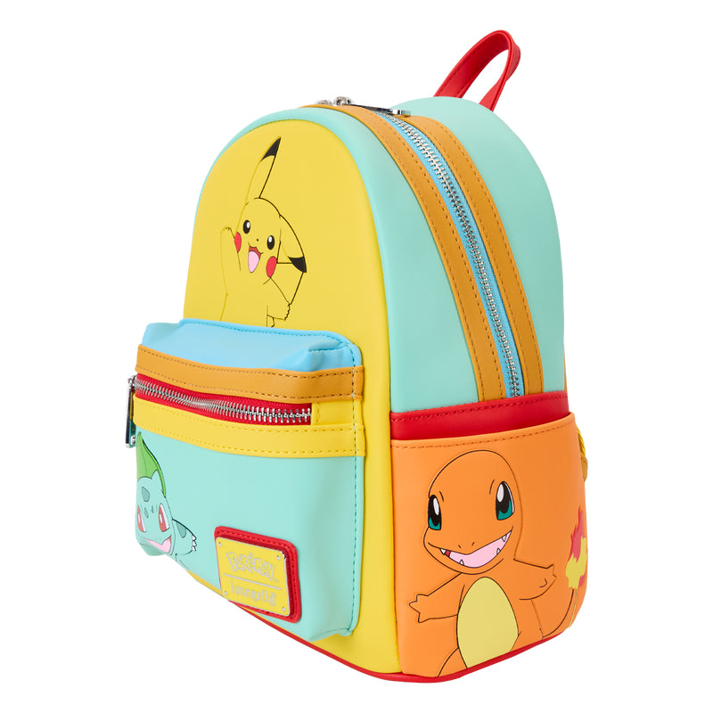 Loungefly Pokémon Color Block Starters Mini Backpack - Multicolor