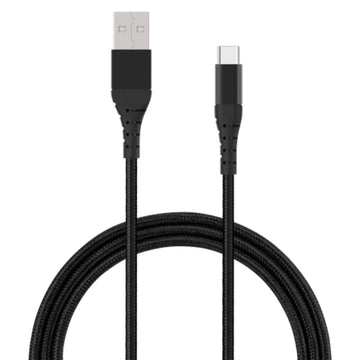 TekYa 6 ft USB-A to USB-C Braided Cable - Black