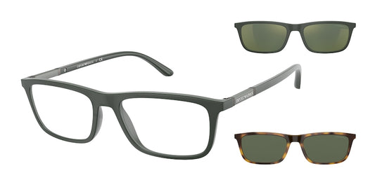 Emporio Armani Matte Green Clear Sunglasses