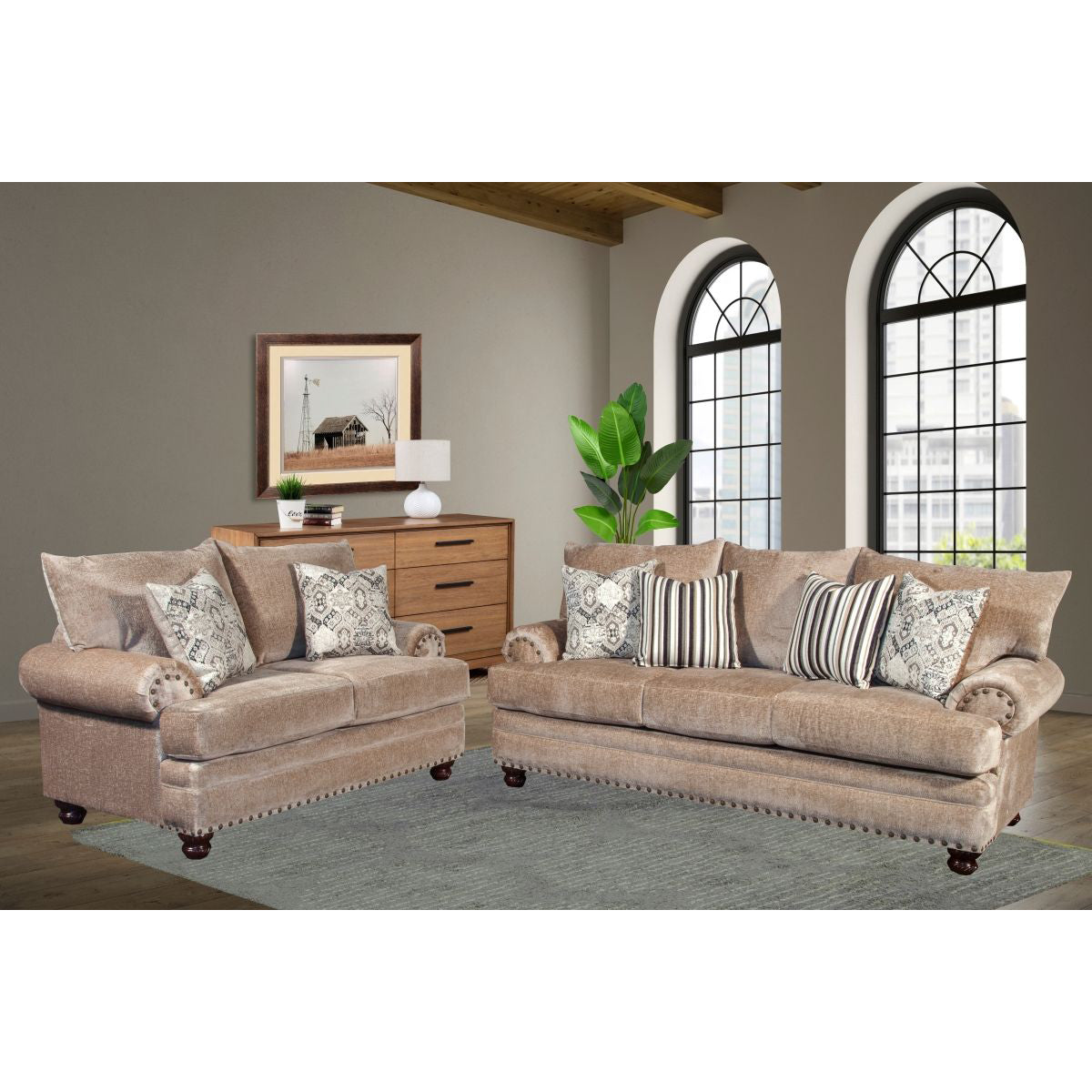 Fiorella 2-Piece Living Room Set with Sofa and Loveseat by Best Home