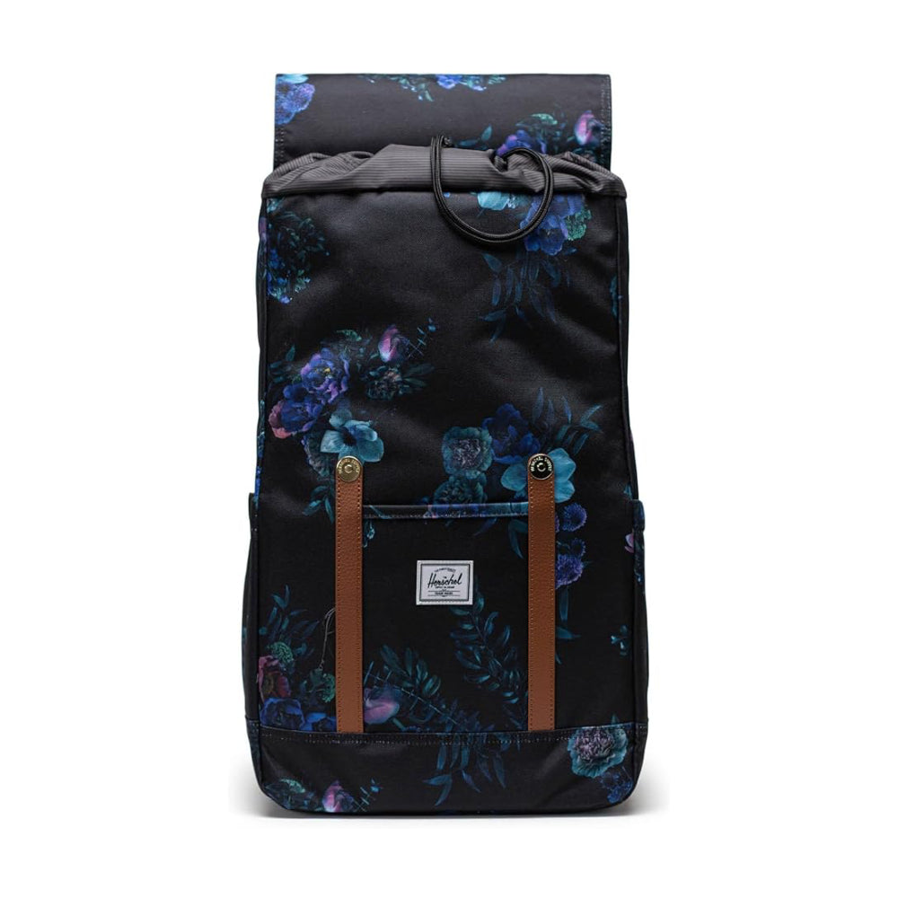 Paquete: Mochila Herschel Retreat de 23 l, diseño floral de noche + Cartera Herschel Georgia, diseño floral de noche